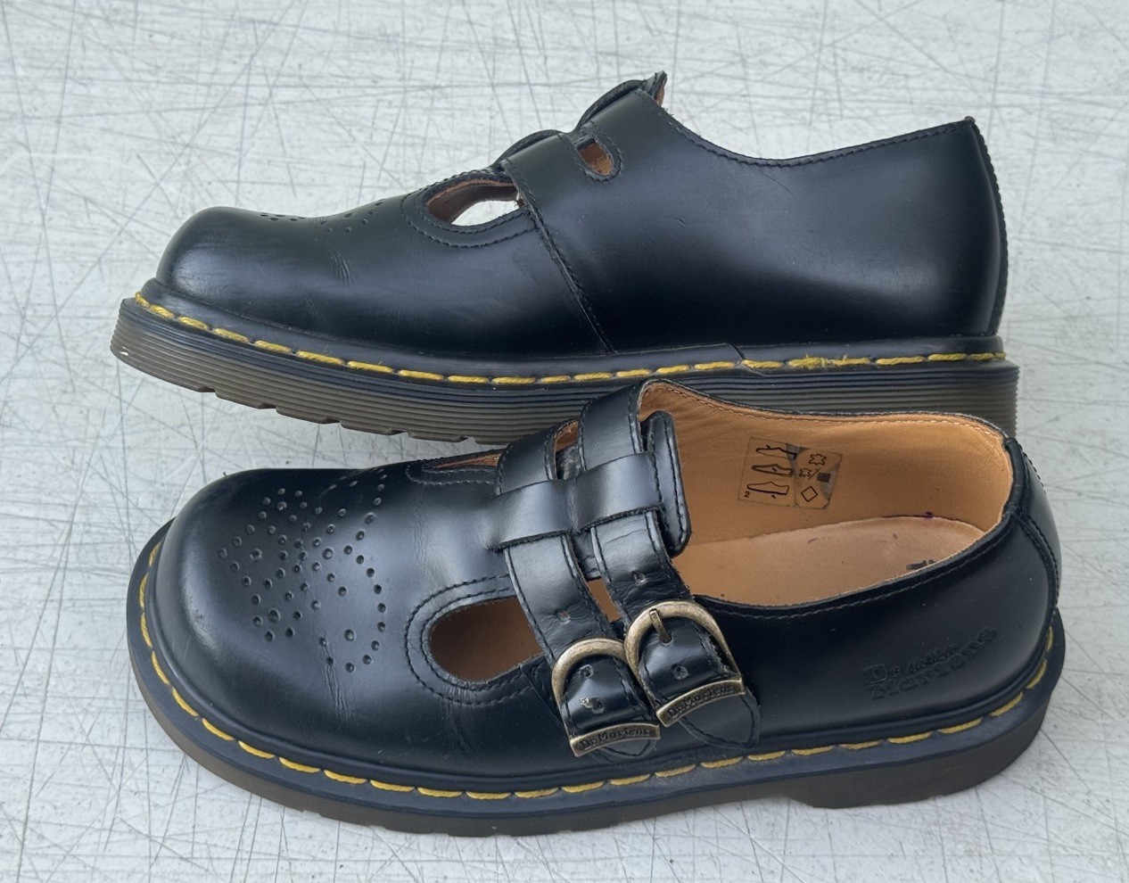 Dr Martens Womens Size 6 Black Smooth Leather Double Strap Mary Janes 10909 used