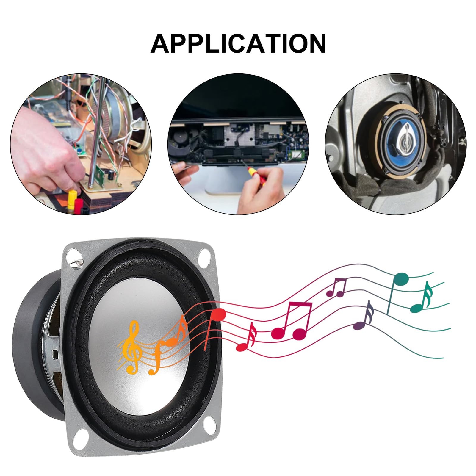 6Pcs 2 4Ohm 3W Full Range Audio Speaker Stereo Woofer Loudspeaker