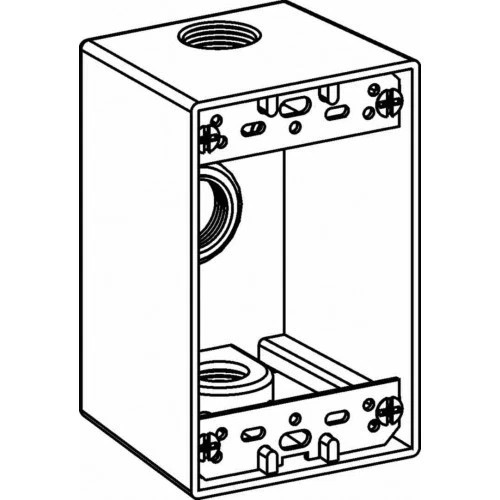 24-Orbit 1DB75-3 1-Gang Weatherproof Boxs Three 0.75 Inch Hubs 2.63 Inch Deep