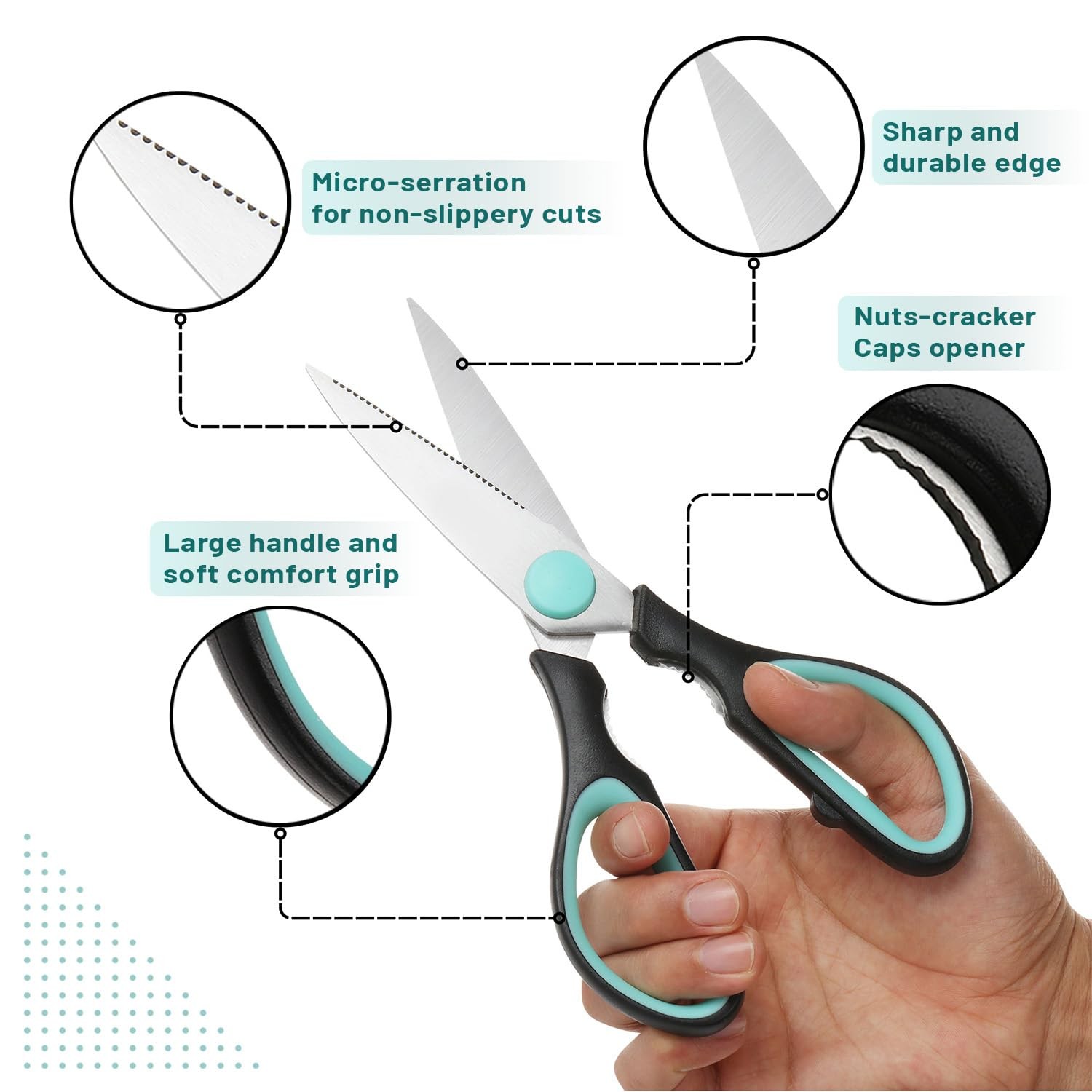 All Purpose Kitchen Shears with Protective Sheath, 8 Inch, Dishwasher Safe, ...