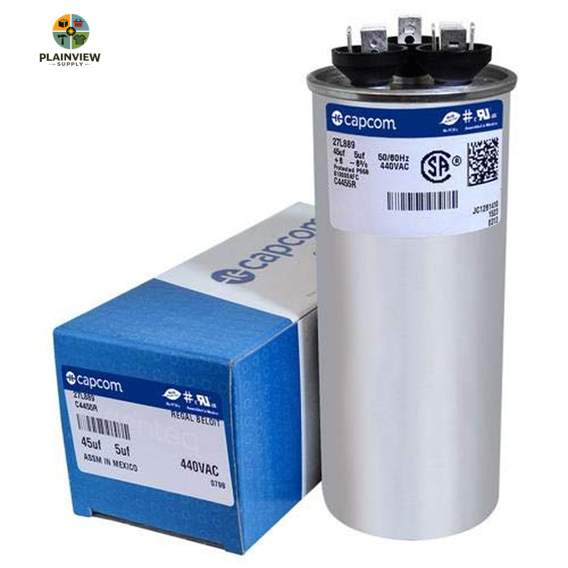 R100335-12 - 45 + 5 Uf MFD 440 Volt VAC - Lennox round Dual Run Capacitor Upgrad