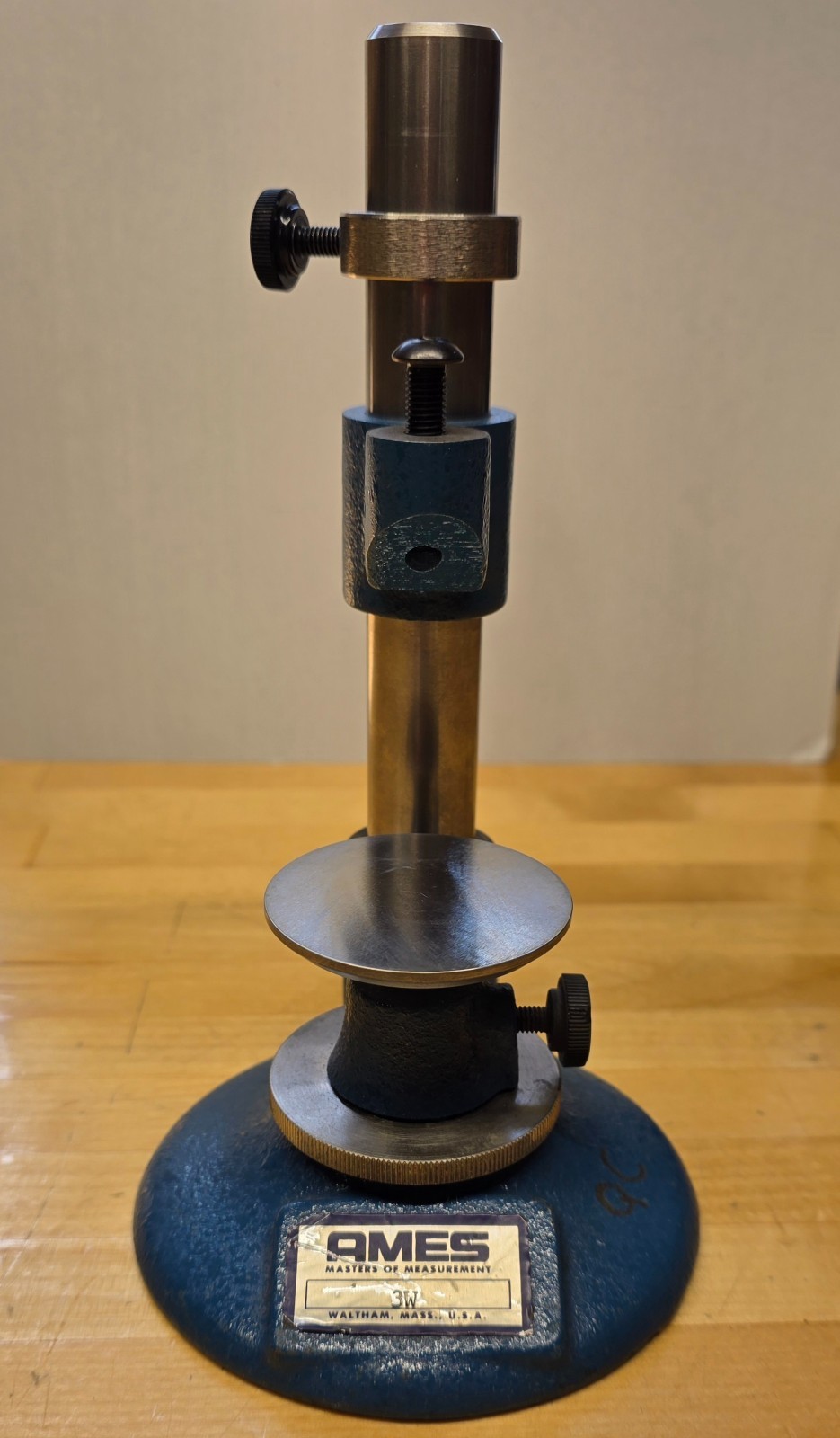 B.C. AMES Co., 3W Indicator Stand with fine adjust table.