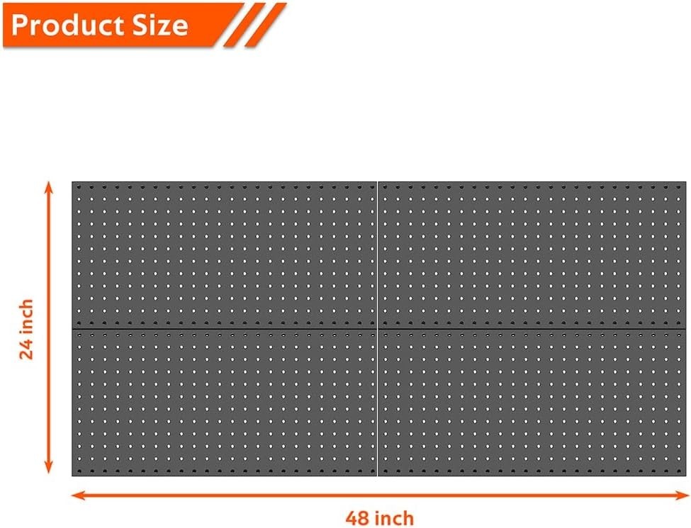 4 Pcs Rust-Resistant Metal Pegboard Wall Panels for Efficient Tool Storage