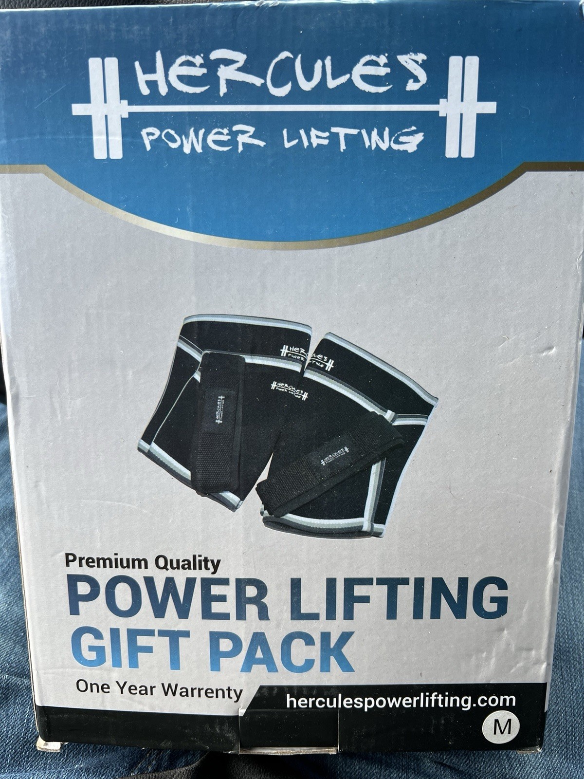 Hercules Power Lifting 3 pack Sz M Pair Of Knee Sleeve Elbow Sleeve Wrist Straps
