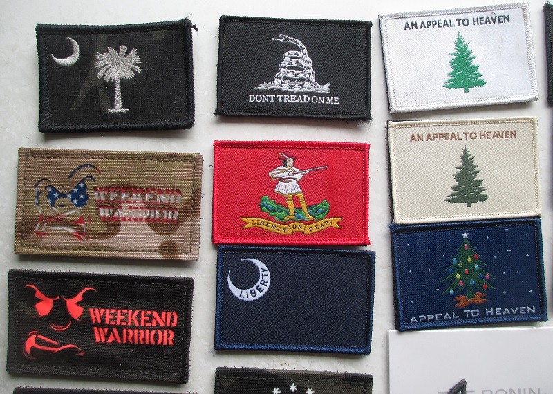 56 ASSORTED EDC MORALE PATCHES EMBROIDERED, PVC LASER CUT & PRINT HOOK & LOOP