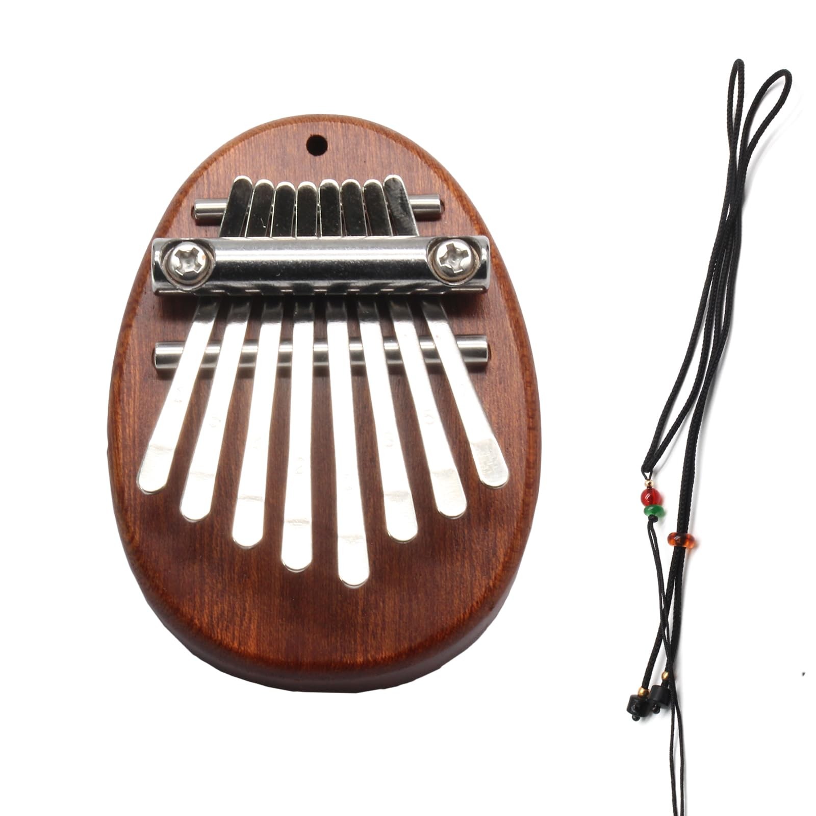 Uenhoy Mini Wood Kalimba Thumb Piano 8 Keys Finger Oval Shape, Brown
