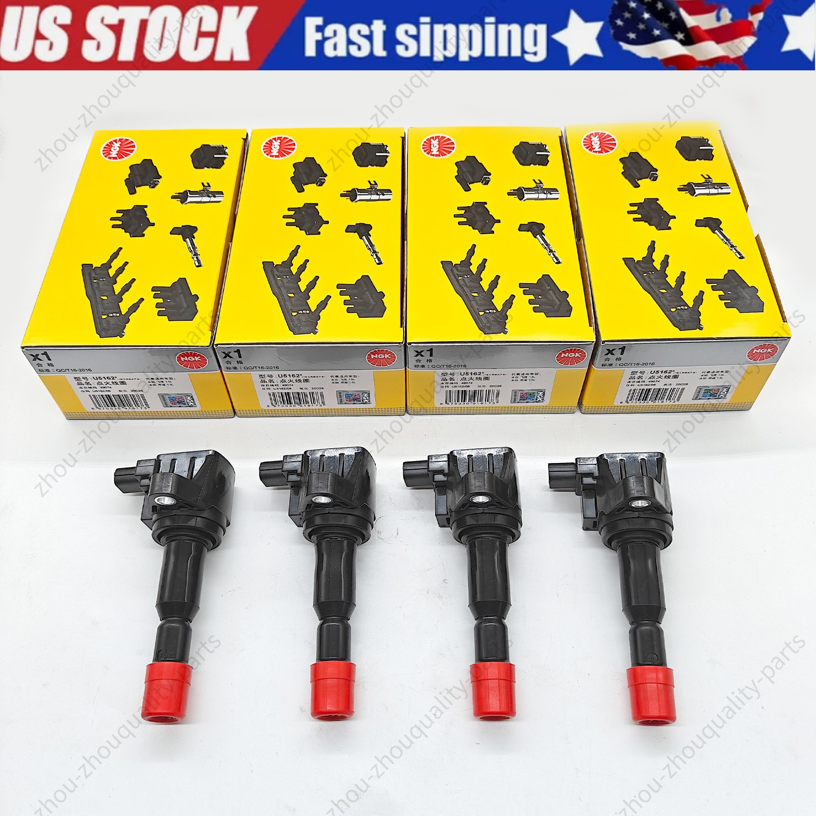 30520PWCS01 4 pcs OEM NGK Ignition Coils for Honda Fit 1.5L 2007 2008