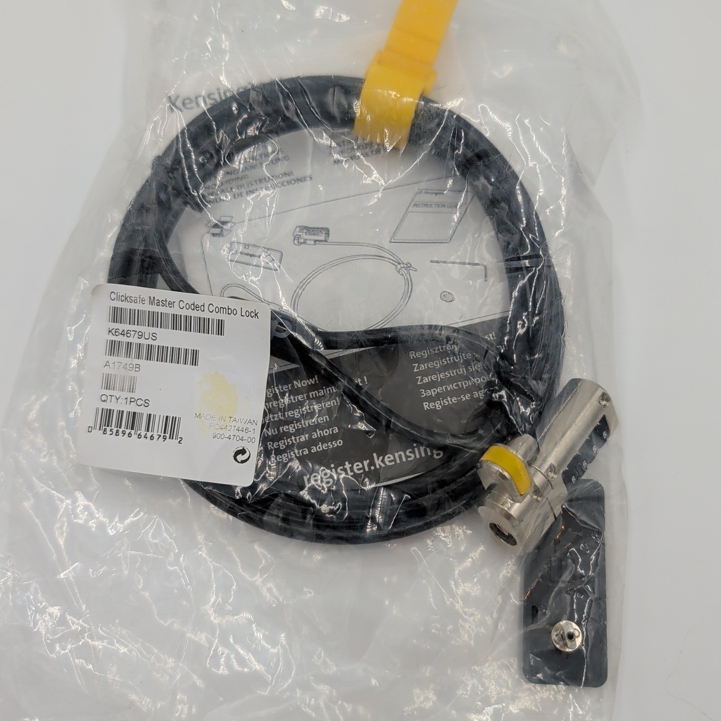 Kensington ClickSafe Master Coded On-Demand Combination Lock (K64679US)
