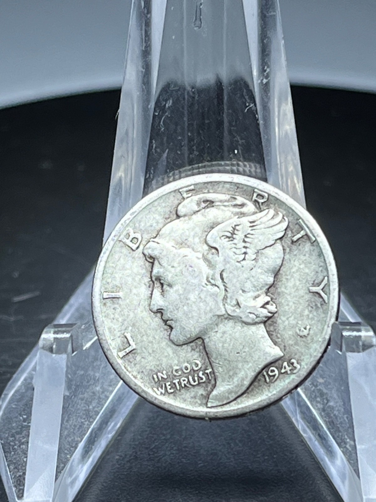 1943 Mercury Dime 90% Silver 10c US Silver Coin  STOCK PHOTO