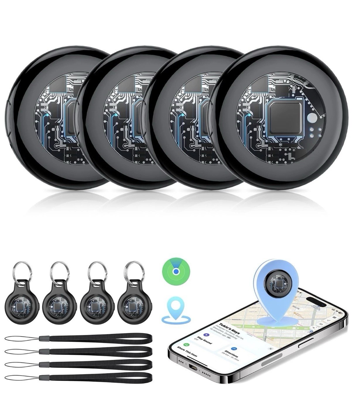 2026 New [Apple MFi Certified] Air Tracker Tags-4 Pack (iOS Only Tukio Bluetooth