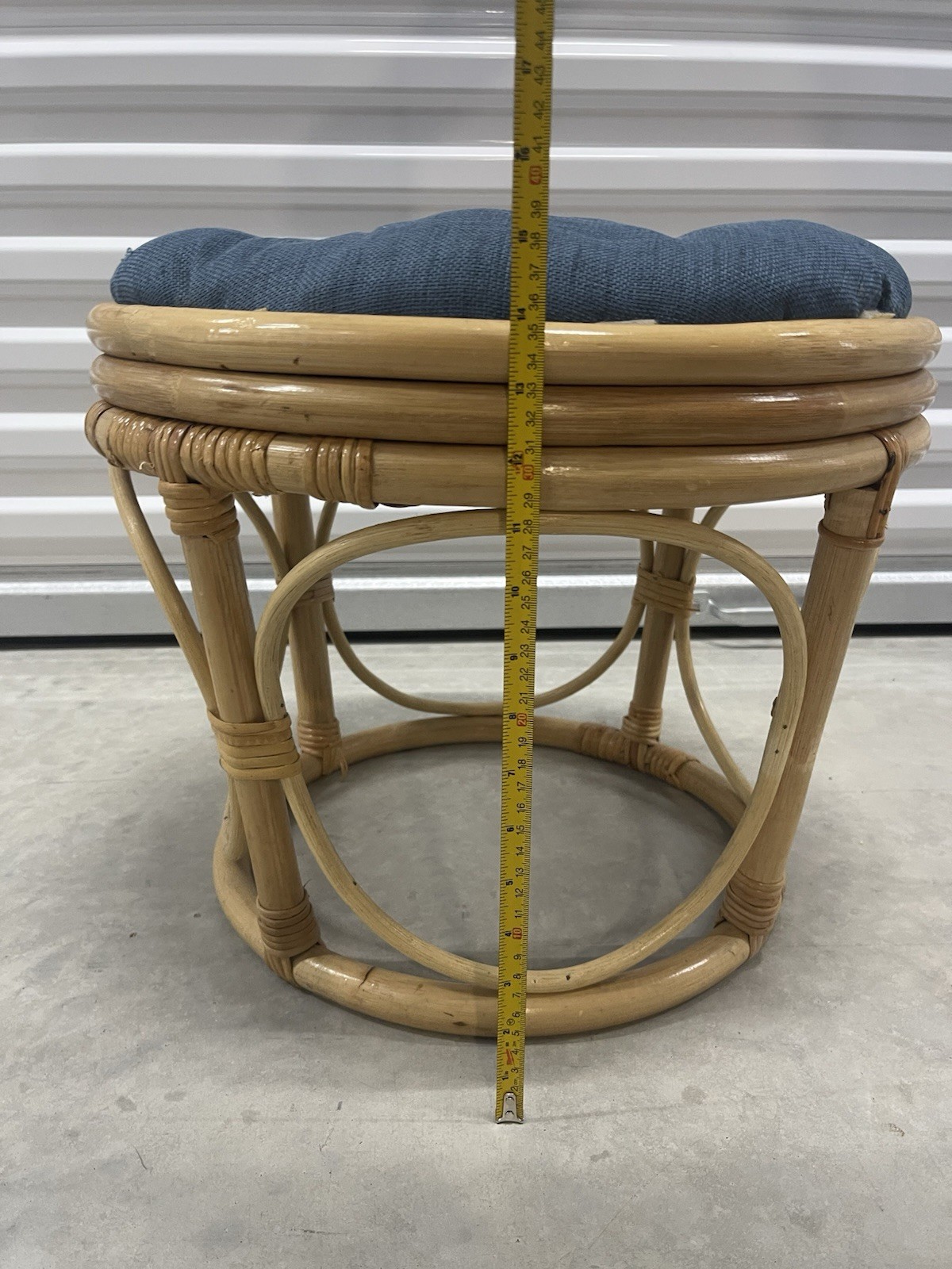 Antique Vintage Bentwood Bamboo Cane Seat Ottoman Seat