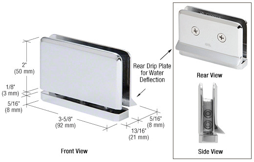 CRL Prima #2 Pin 01 Series Chrome Top or Bottom Mount Hinge (Gar-5)
