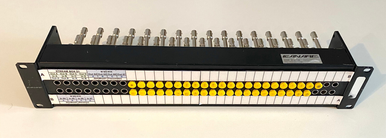 CANARE Video Patchbay HD-SDI With MDVJ-STW Dual Video Jacks