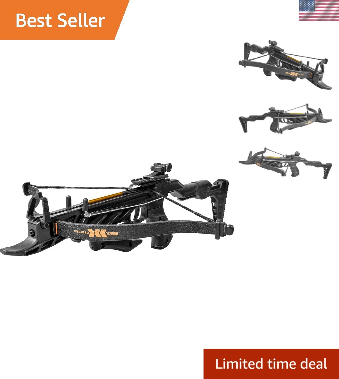 Compact Desire XL Crossbow - 60 lbs Draw Weight with 3  Bolts Included
