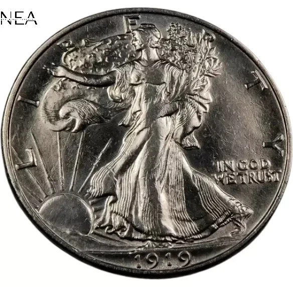 1919-D Walking Liberty Half Dollar ~ Borderline Uncirculated (AU++) ~ 90% Silver