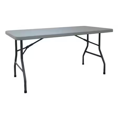 Zoro Select 12F624 Rectangle Folding Table, 30" W, 60" L, 29" H, Blow Molded,