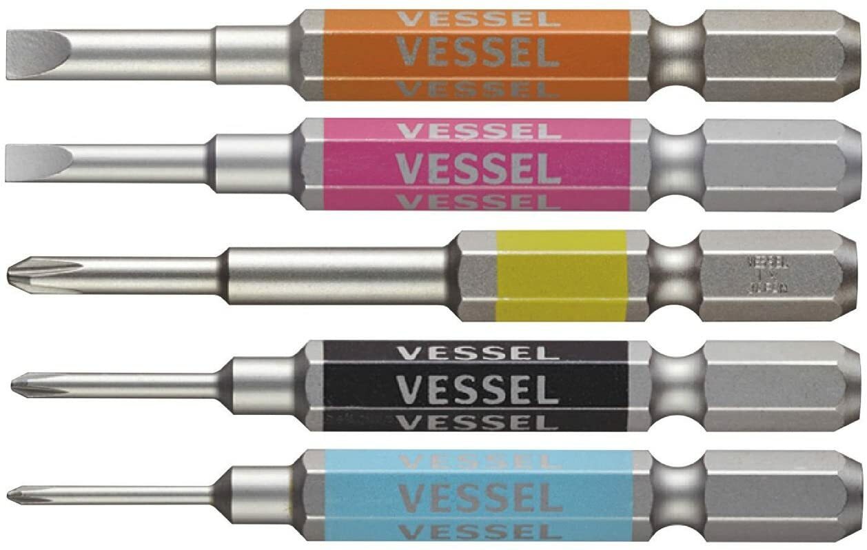 VESSEL Japan Gousai Bit 5pcs for 40V +00/+0/+1/-3/4-~65 GS5P-03