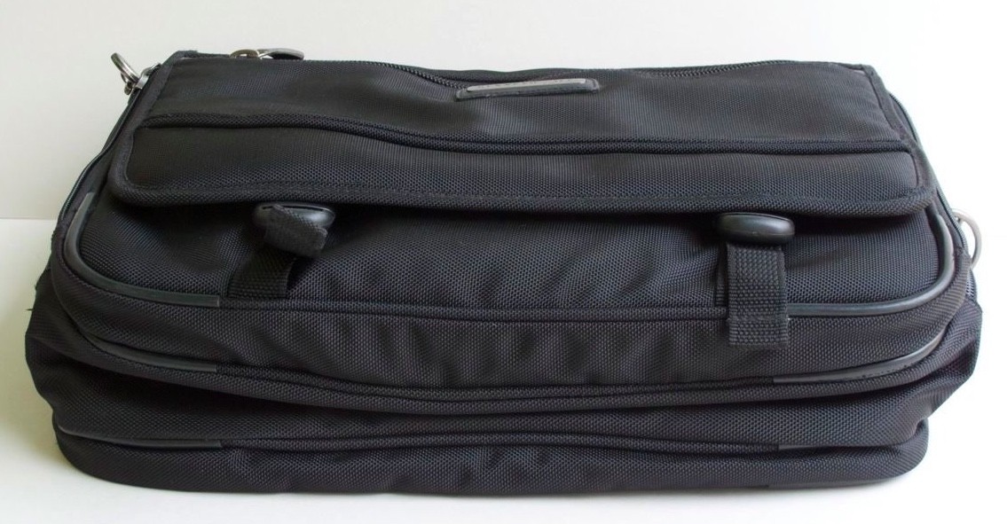 KENNETH COLE BLACK LAPTOP NYLON SATCHEL BRIEFCASE FOR COMPUTER IPAD