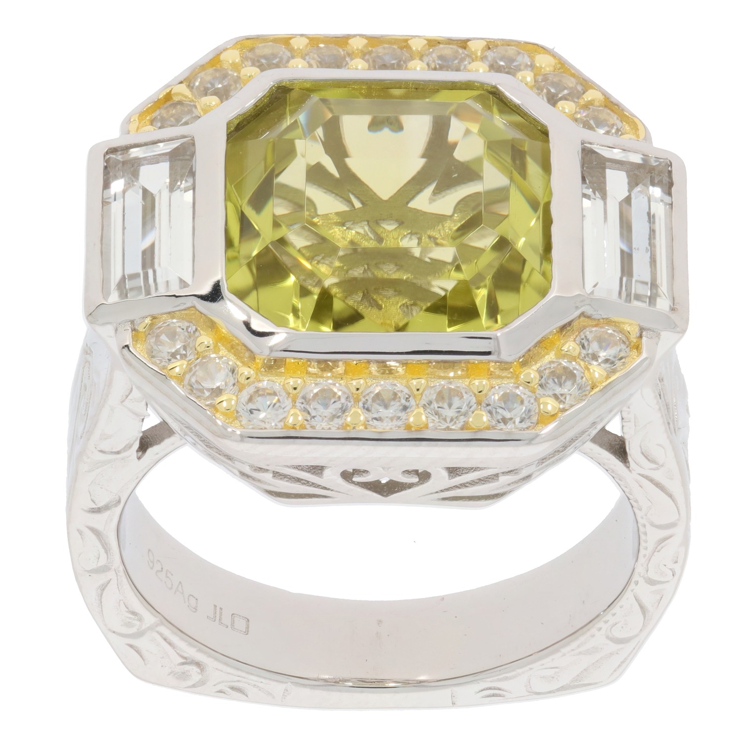 Sterling Silver Semi Mount Ring Setting Emerald OCT 10X10mm D-PJC28365R