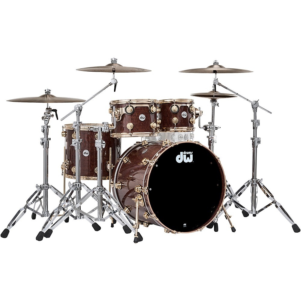 DW SSC Collectors 4-Piece Exotic Shell Pack Gld HW Nat/Tortoise Shell Pommele