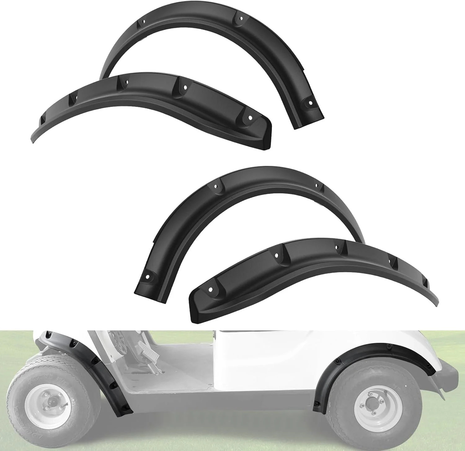 Golf Cart Fender Flares for Yamaha Drive2 G29 17-25, Combined Front & Rear Mud G
