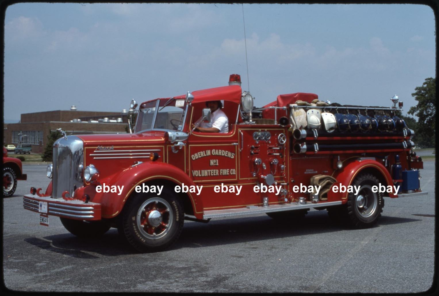 Oberlin PA 1950 Mack L pumper Fire Apparatus Slide