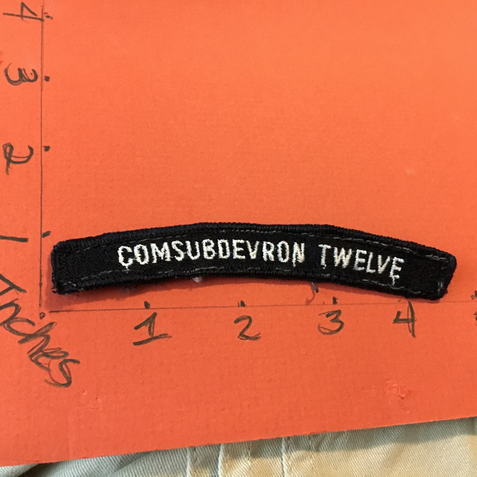 US NAVY SHOULDER STRIP TAB rocker PATCH COMSUBDEVRON TWELVE
