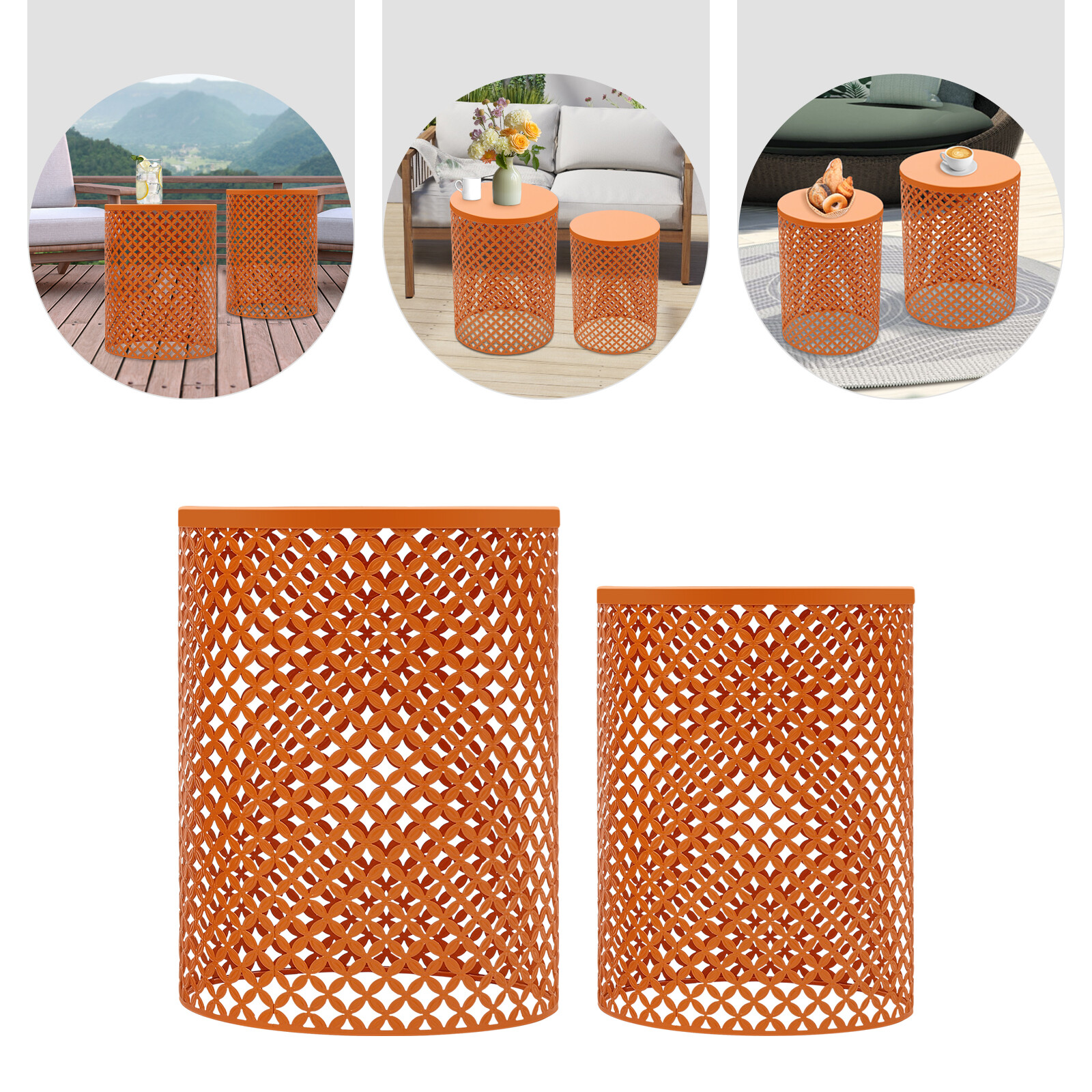 Patio Side Tables Accent End Table Metal Outdoor Side Table round Out End Table
