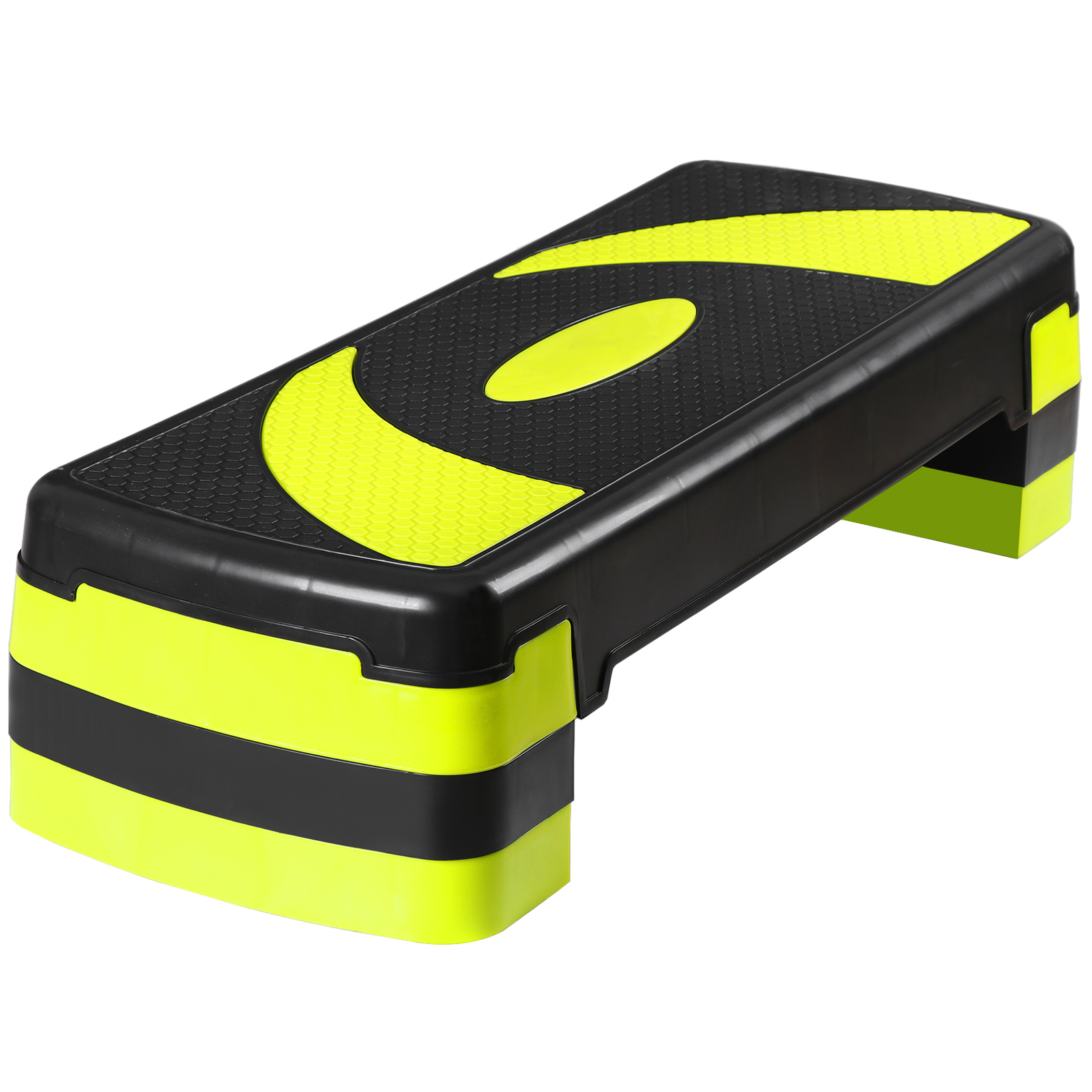 Adjustable Workout Aerobic Step Platform Exercise Stepper w/ Risers 30'' Yellow