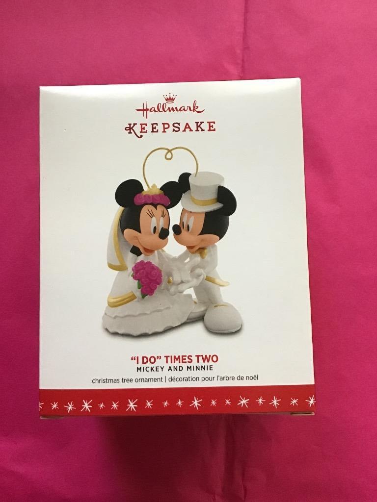 Hallmark Keepsake Ornament 2016 “I Do” Times Two Mickey Minnie wedding bride new