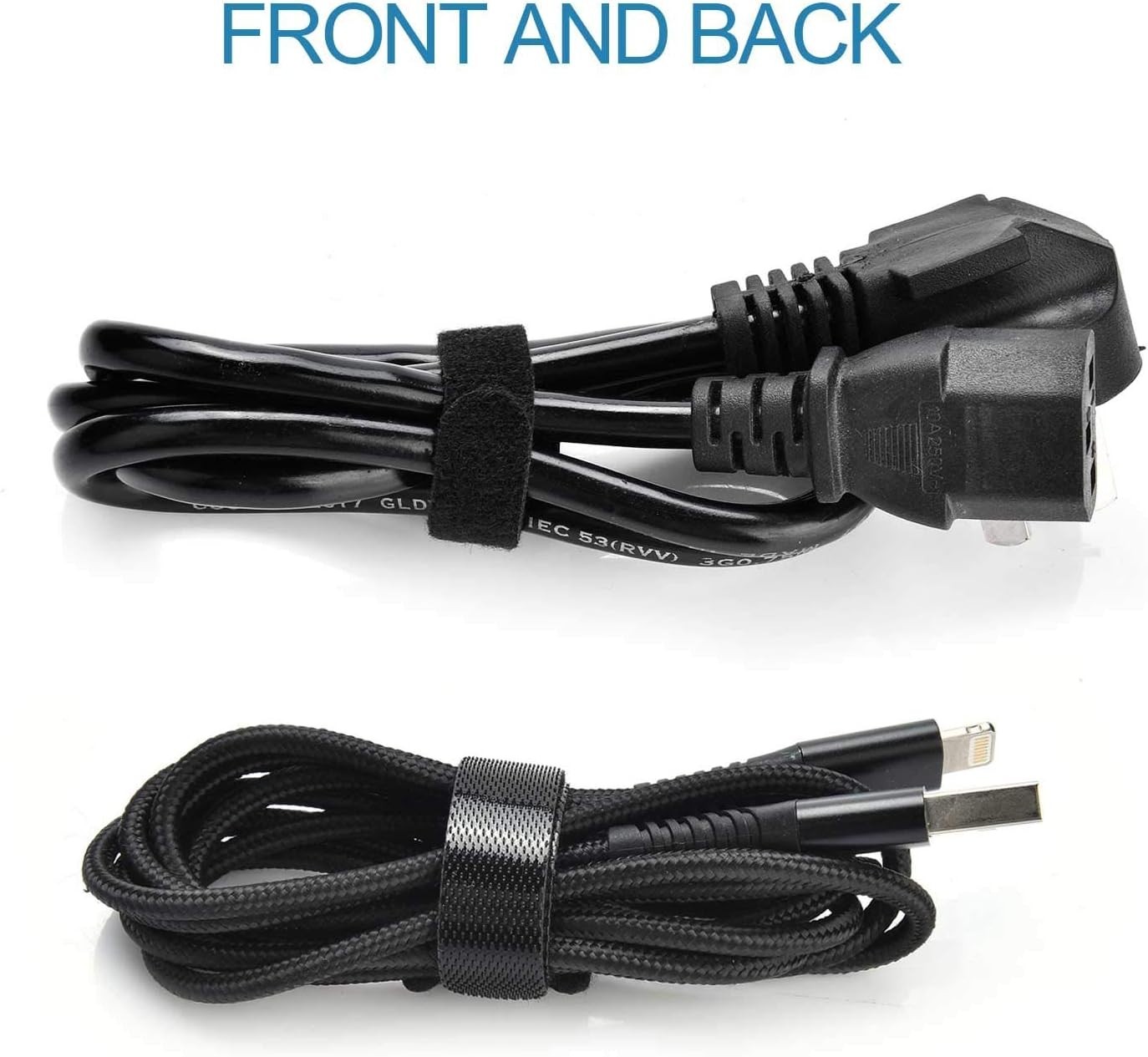 Durable 60PCS Hook & Loop Cable Ties – Reusable Microfiber Organizers in Black