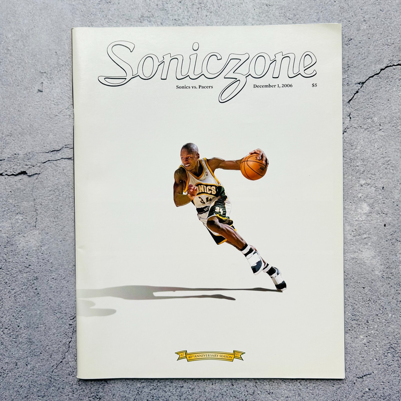 Seattle Super Sonics VS Pacers Soniczone 40th Anniversary Ed Basketball Program