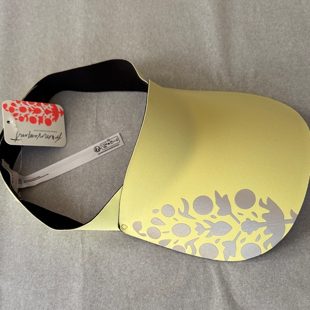 Free People Volley Reflective Visor in Butter Yellow Adjustable Fit - NEW