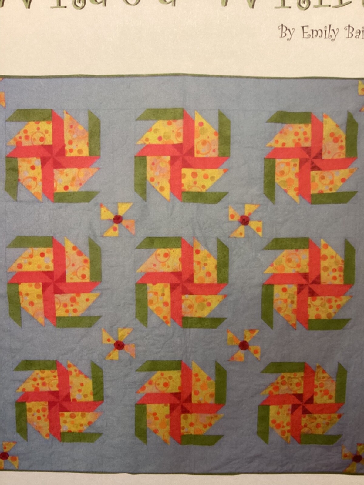 PATTERN Primitive Pinwheel Quilt NEW Aunt Em’s Quilts ADORABLE…Quick and Easy