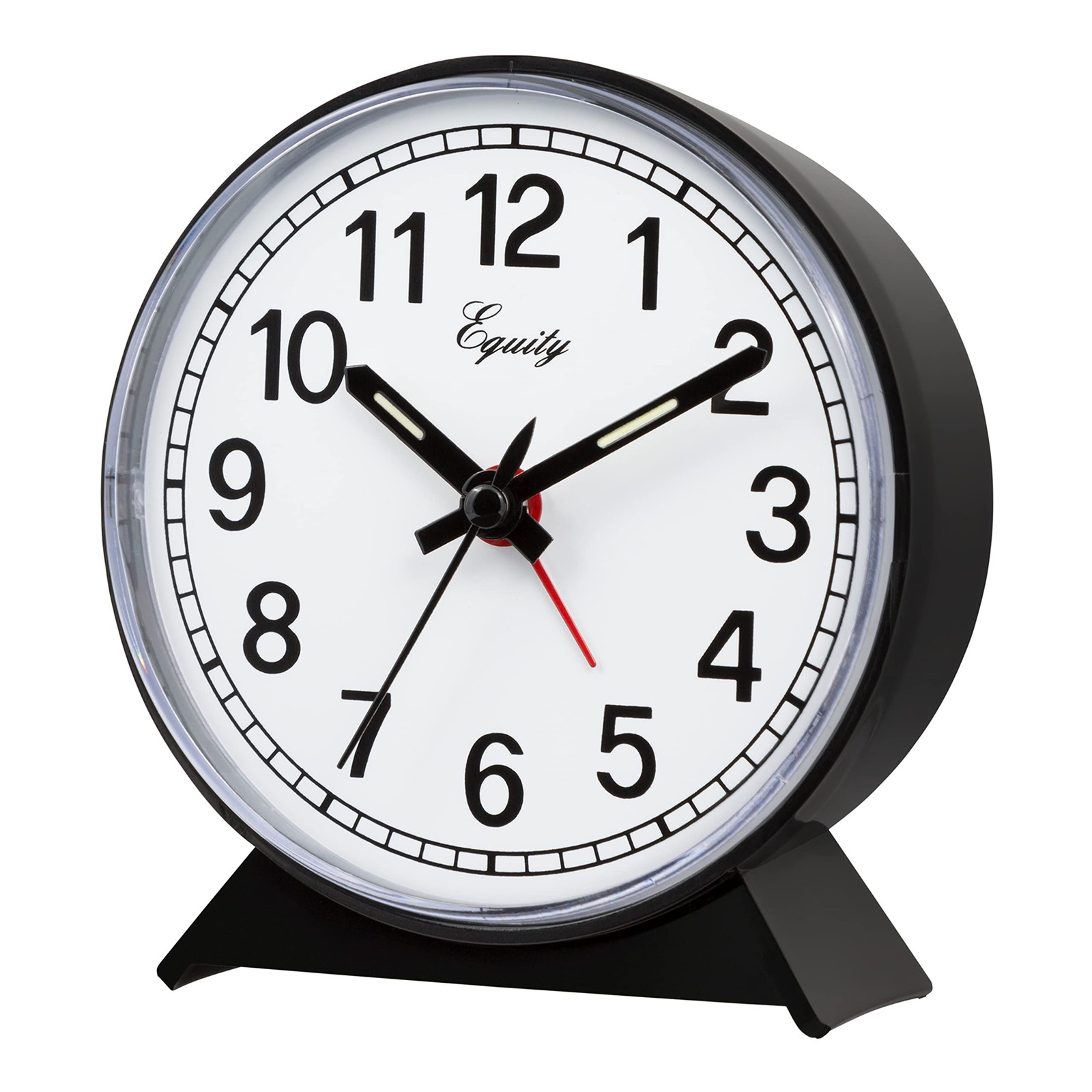 Equity 14075 Black Analog Wind-Up Alarm Clock Small,