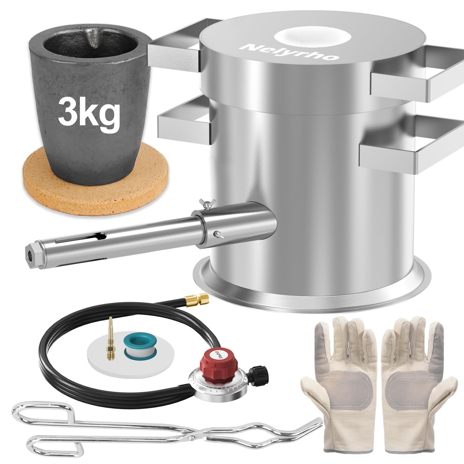 Nelyrho 3KG Propane Smelting Furnace Kit for Beginners – Easy-to-Use Portable Me
