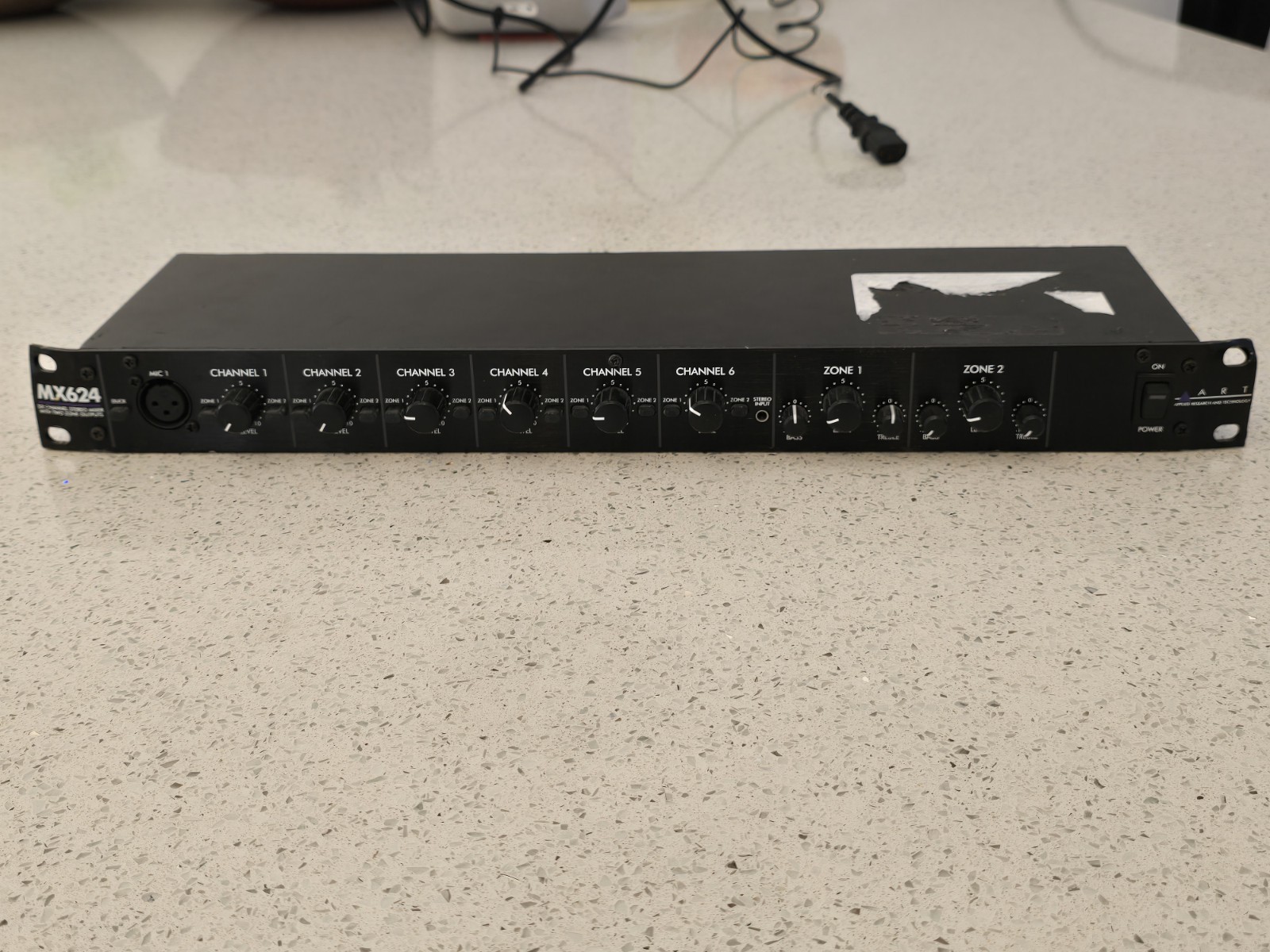 ART MX624 6-Channel Rackmount Zone Mixer Bent Ears 6 Channel Works