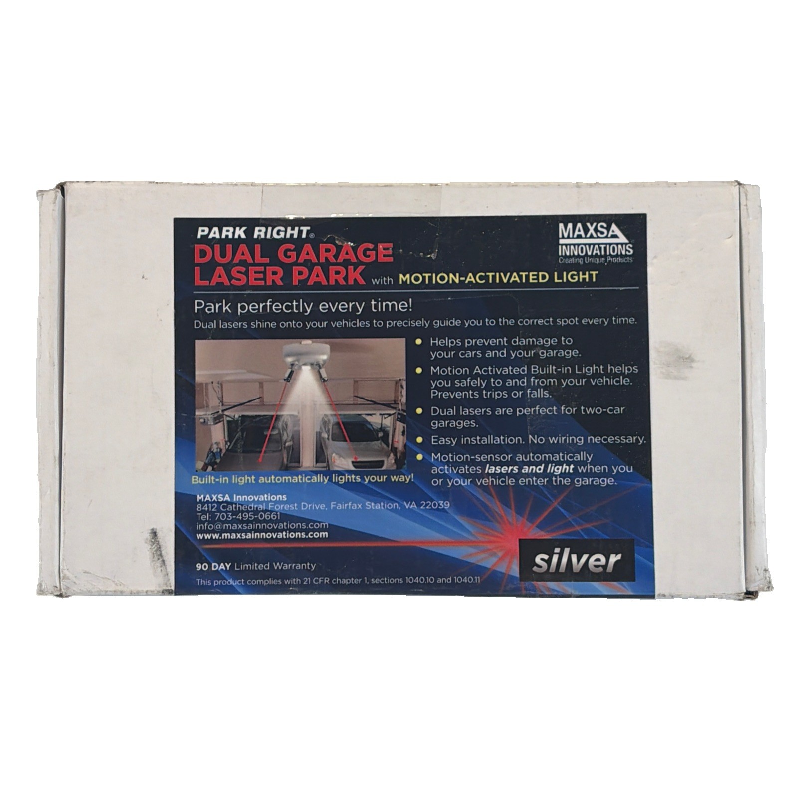 MAXSA INNOVATIONS 37314-CL Park Right Garage Dual Laser Park W/Led Light