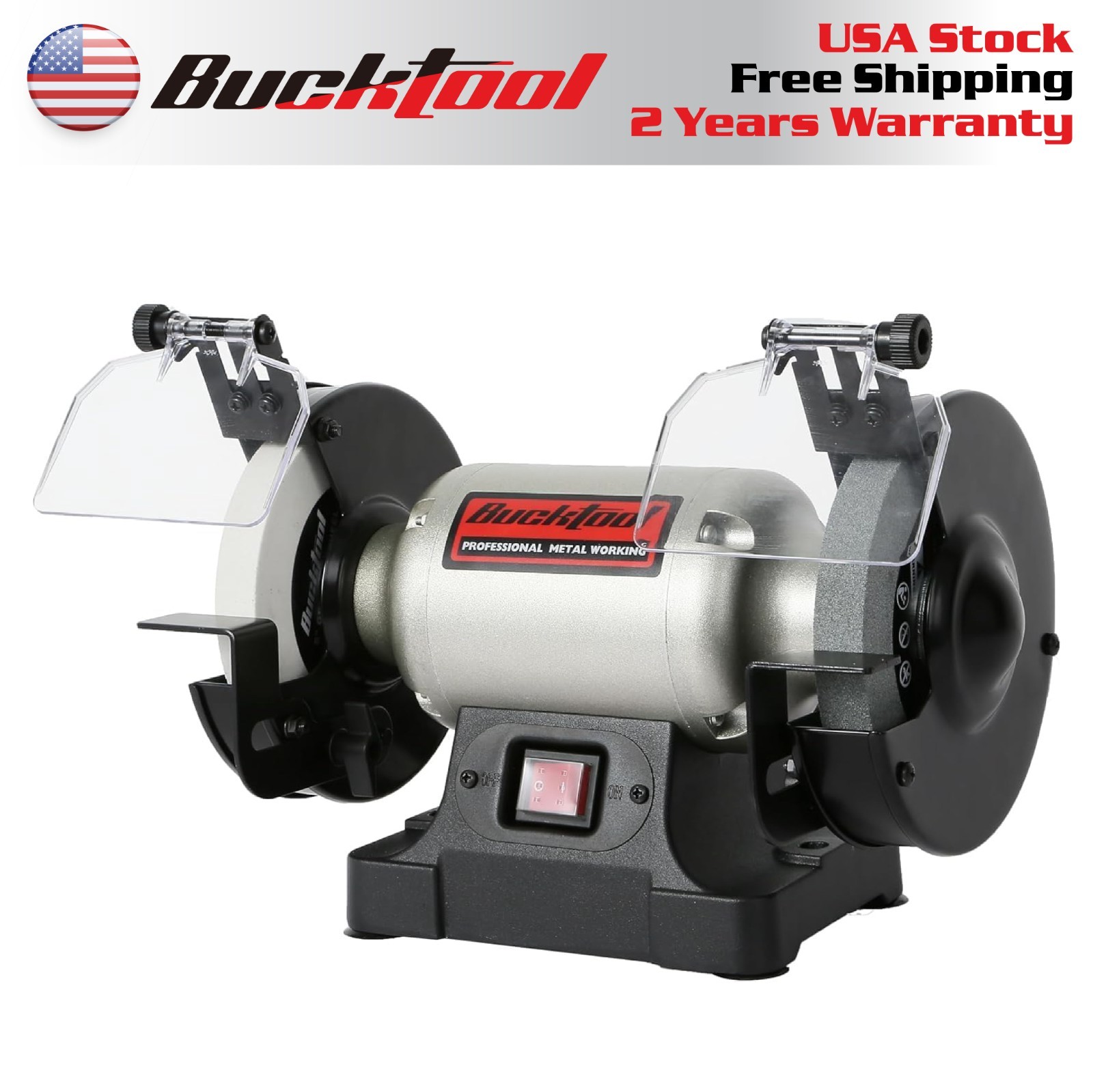 BUCKTOOL 6-Inch low-Speed Bench Grinder Electric Tool, Wobble-free Wheel Grinder