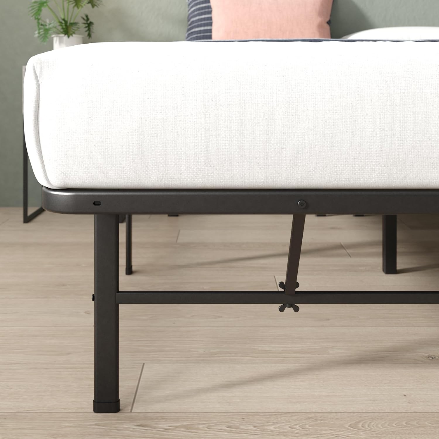 Rumi 14in Queen Metal Bed Frame Quick Assembly SmartBase® Mattress Foundation