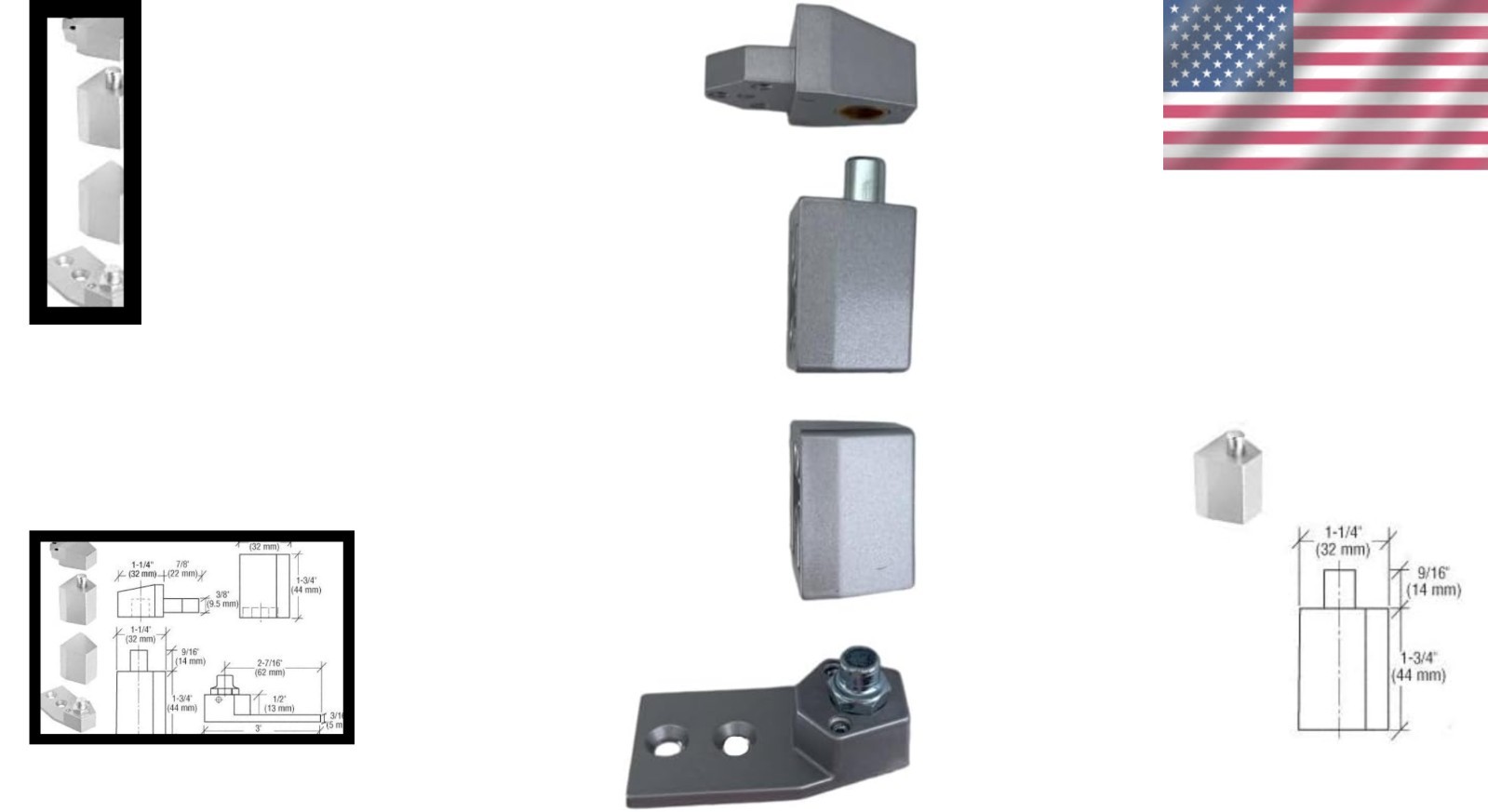 Durable Offset Reversible Pivot Set Flush-Mount for L-Shaped Commercial Doors