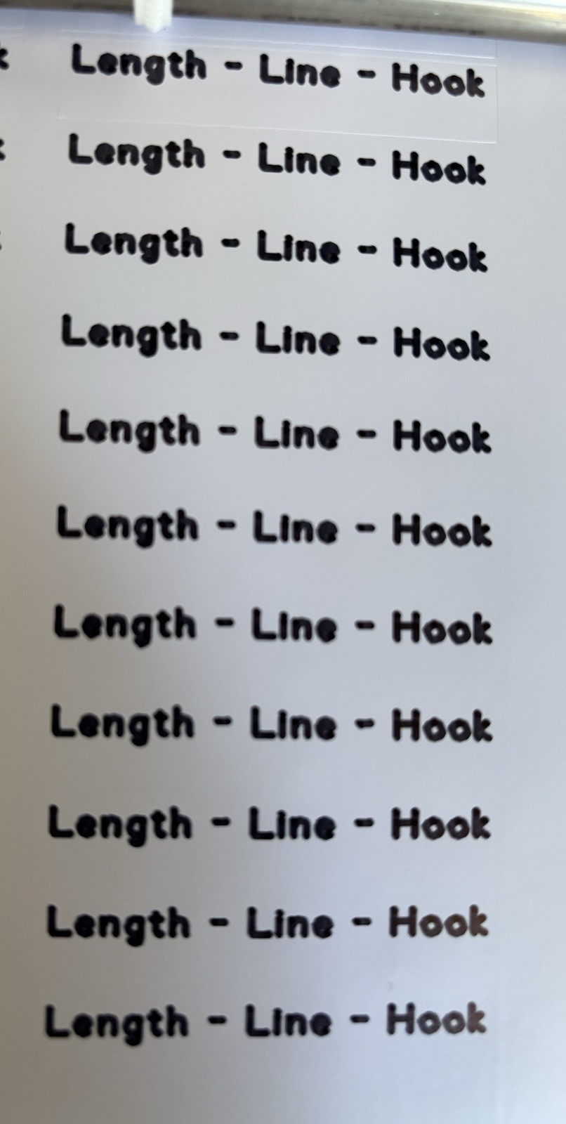 Vinyl Hook Length Labels - Waterproof - Hook Box - 5cm long - Preston - Ringers
