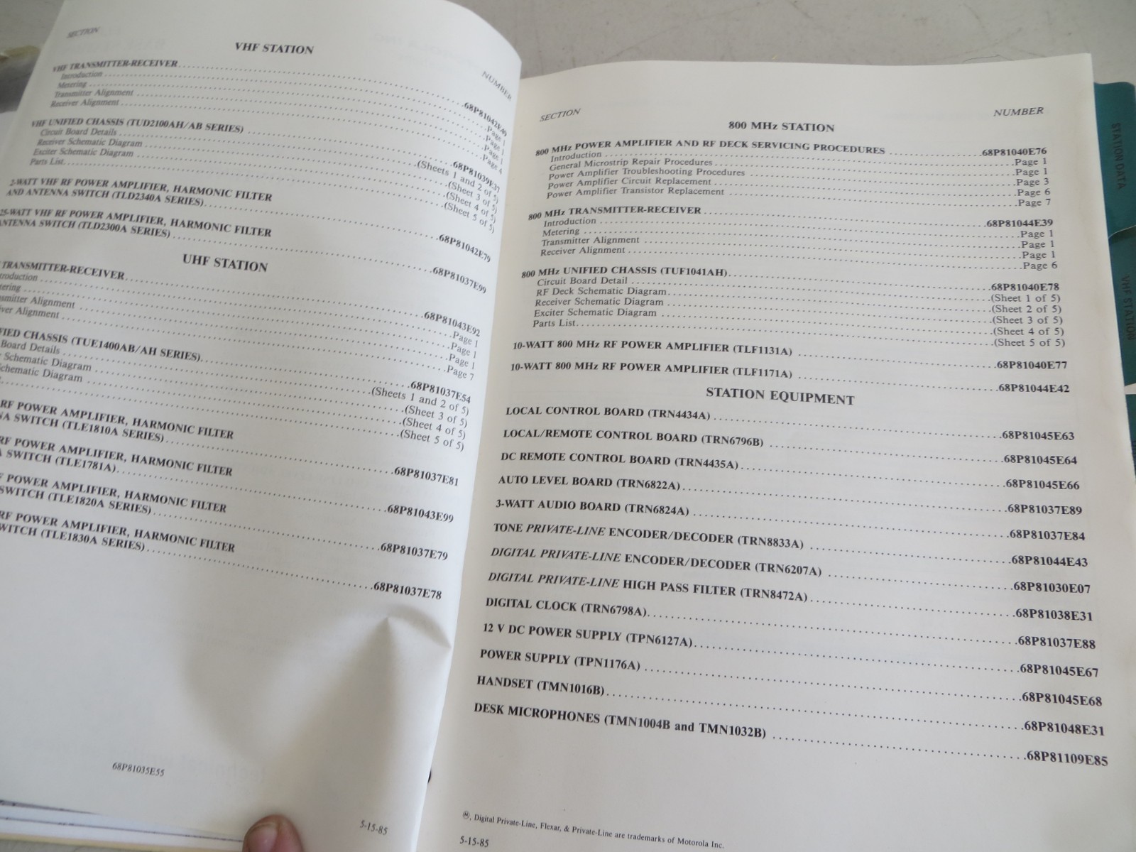 Motorola Flexar Base Station Instruction Manual 1985
