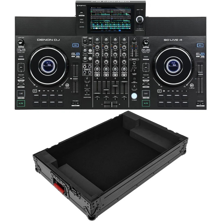 Denon DJ SC Live 4 Standalone DJ Controller with Onyx Flight Case - Black