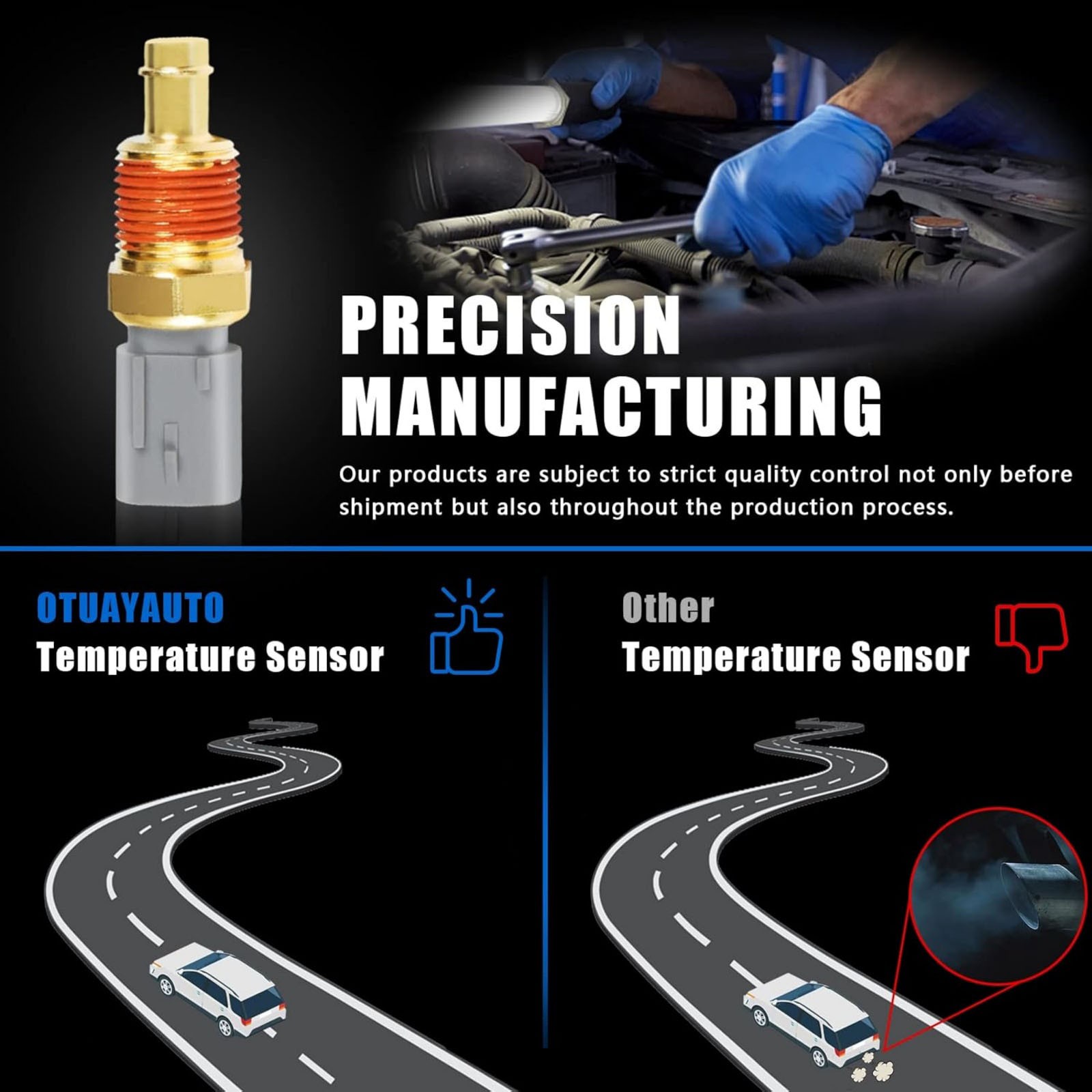 Professional 5149077AB Coolant Temperature Sensor Replacement For RAM 2019-2023