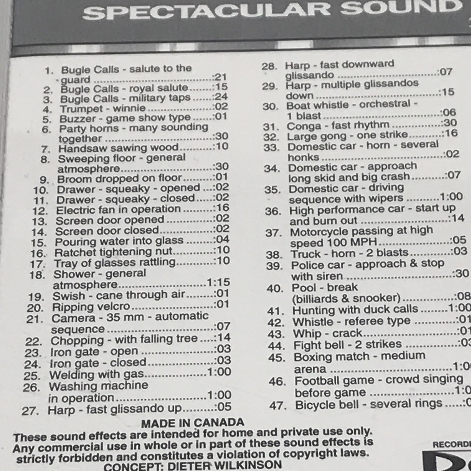 Excelsior - Sound FX CD Total 200 Sounds Effects