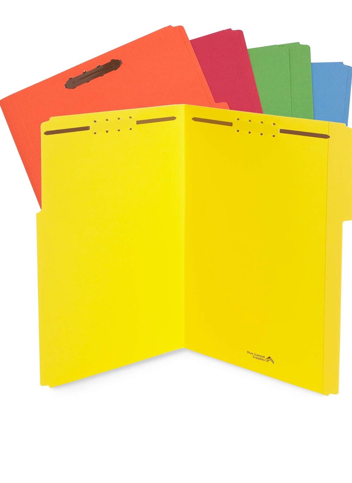 New 50ct Blue Summit Asst Colors Legal Fastener File Folders / BSS-92588-1065