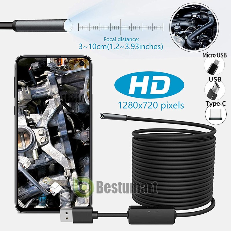 Camara Endoscopio Con Luz LED Para Android Celular De Inspeccion Del Boroscopio