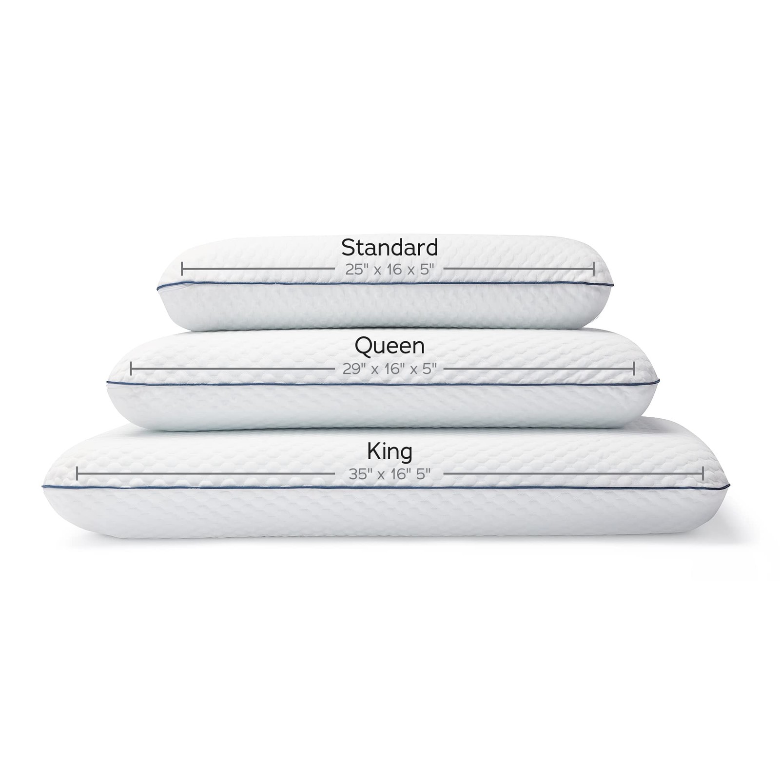 Weekender Gel Memory Foam Pillow – Cooling & Ventilated - 1 Pack King Size - Was