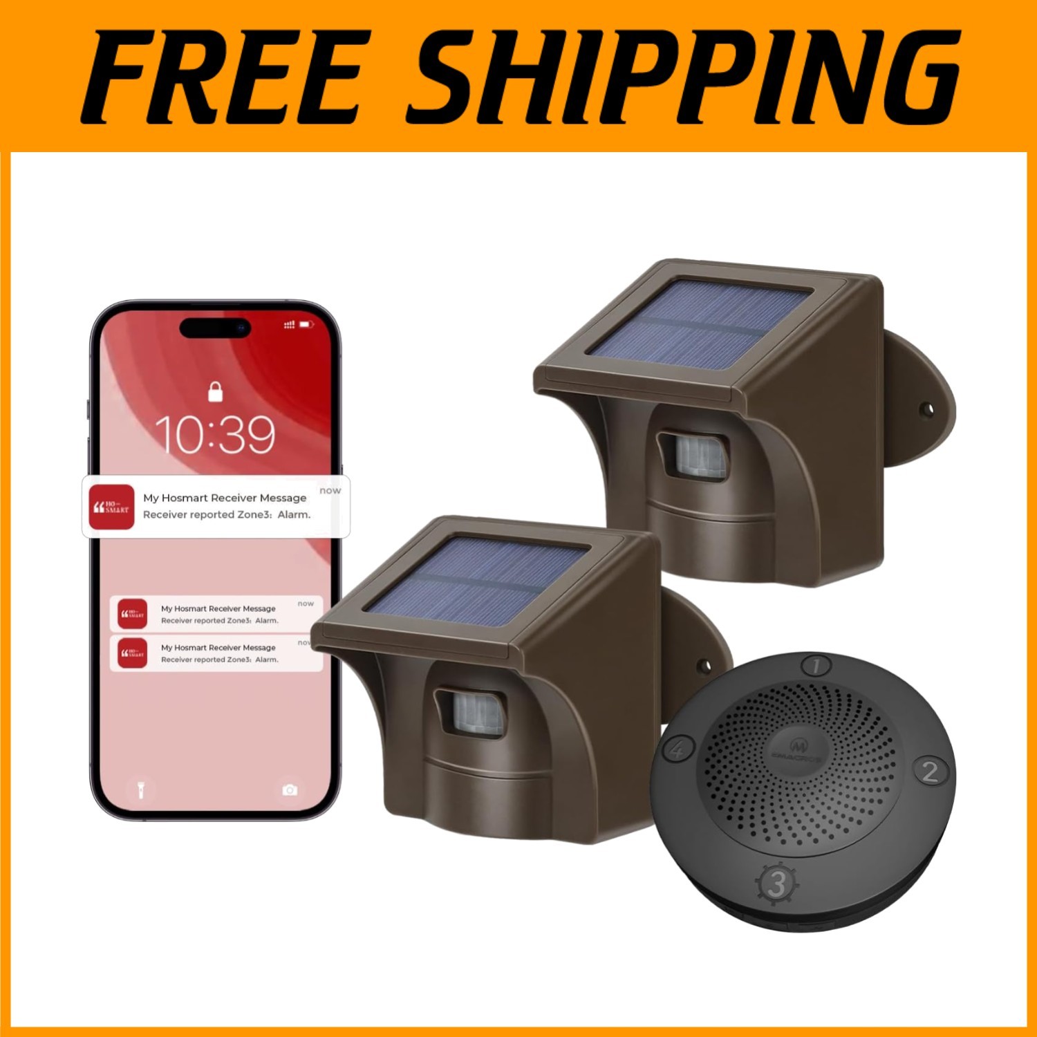 Solar Wireless Driveway Alarm with Long Range and App Notifications for Security